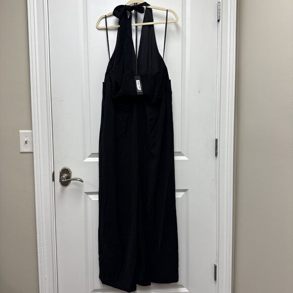 New DONNA KARAN NEW YORK Womens Size 14 Black Wide Leg Halter Jumpsuit Cocktail - Picture 10 of 15